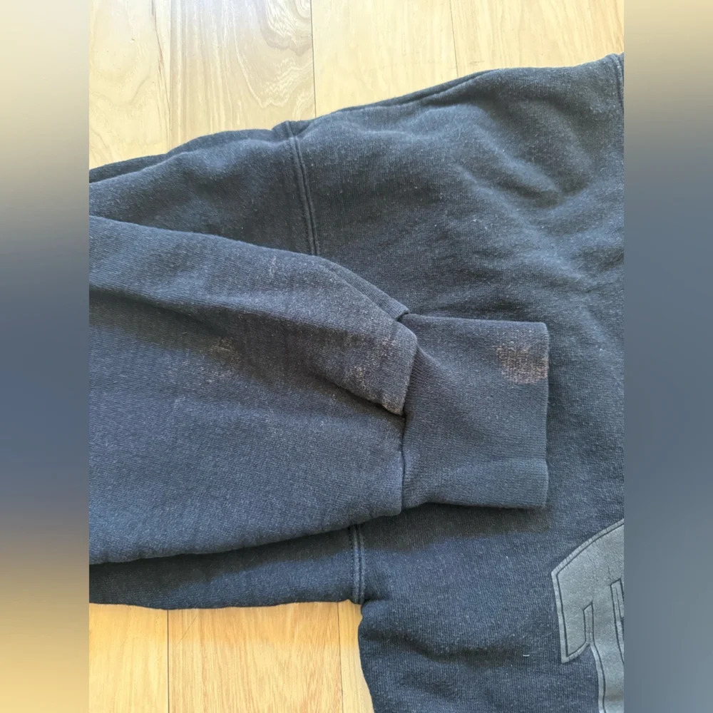 THE BAR Black Varsity Sweatshirt Boyfriend Fit Size M *stains - Picture 7 of 12